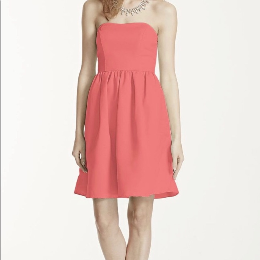 Coral strapless dress w/ optional straps